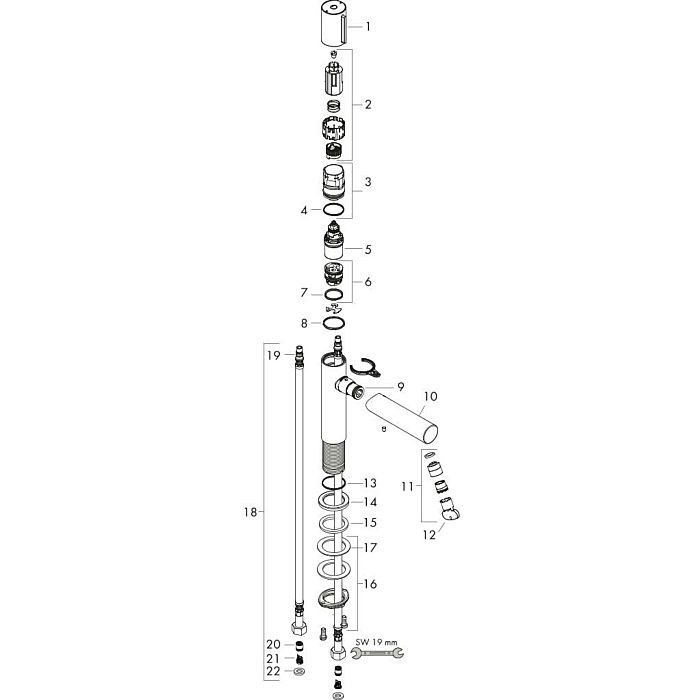 AXOR смеситель для раковины, Uno, хром арт. 45015000