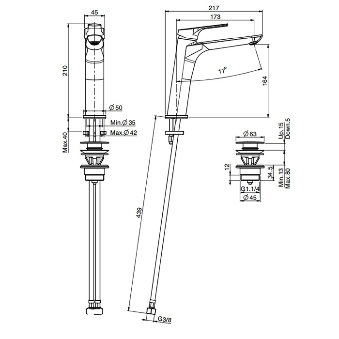 Fima Carlo Frattini смеситель для раковину, на 1 отв., с донным клапаном, serie 4, хром арт. f3761lcr.1