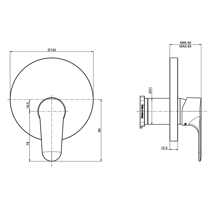 Fima Carlo Frattini смеситель для душа, встраиваемый, serie 22, хром арт. f3839e1cr