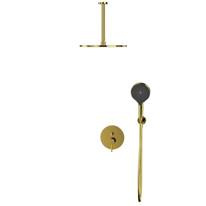 Душевая система скрытого монтажа, Whitecross Y gold, золото арт. YSET12TOPGL