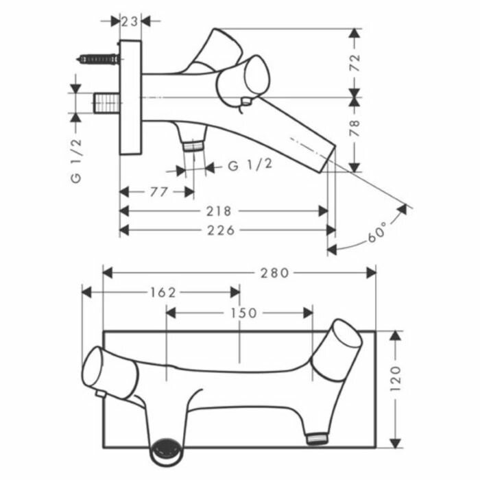 AXOR термостат для ванны, Starck Organic, хром арт. 12410000