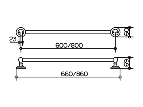 Keuco держатель для полотенца 80 см, astor, хром арт. 02101 010800