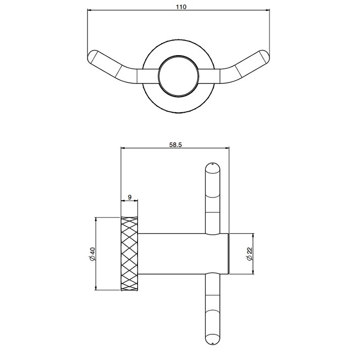 Fima Carlo Frattini крючок двойной, подвесной, accessori, черный арт. f6004t/2vns