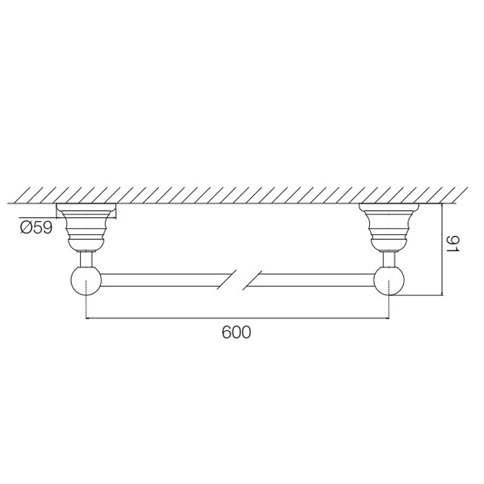 Fima Carlo Frattini полотенцедержатель 60см, подвесной, victory, хром арт. f6060/60cr