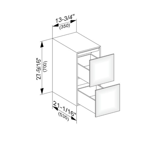 Keuco боковая тумба 350 мм х 700 мм, с двумя выдвижными фронтами, с внутренней светодиодной подсветкой, edition 11, антрацит арт. 31321 390100