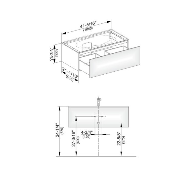 Keuco тумба подвесная под раковину с одним выдвижным фронтом, с внутренней светодиодной подсветкой, edition 11, кашемир арт. 31351 180100