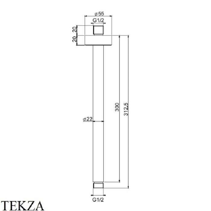 Fima Carlo Frattini держатель для душевой лейки, потолочный, 300мм. wellness, бронза арт. f2586br