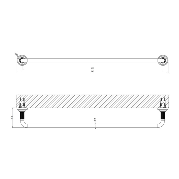 Gessi Полотенцедержатель 600 мм., Venti20, 65503#031 цвет: хром