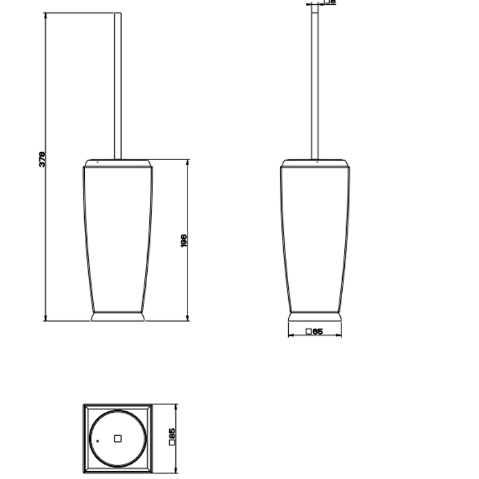 Gessi Ершик для унитаза напольный керамический, Mimi, 33244#031 цвет: хром/белый