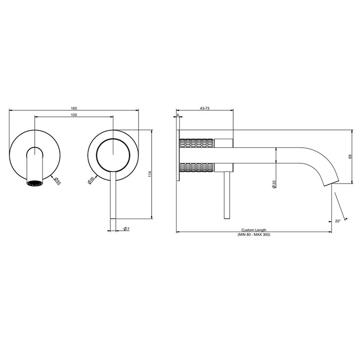 Gessi Смеситель для раковины, настенный, 316, 54289#299 цвет: black xl