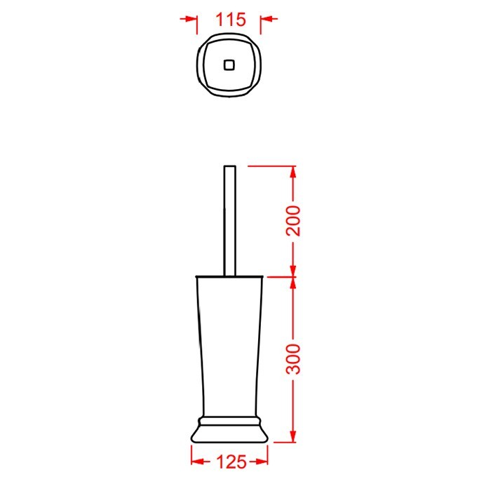 Ершик напольный с керамической колбой 10х50 cм, Artceram Civitas, CIC004 34 цвет: серый
