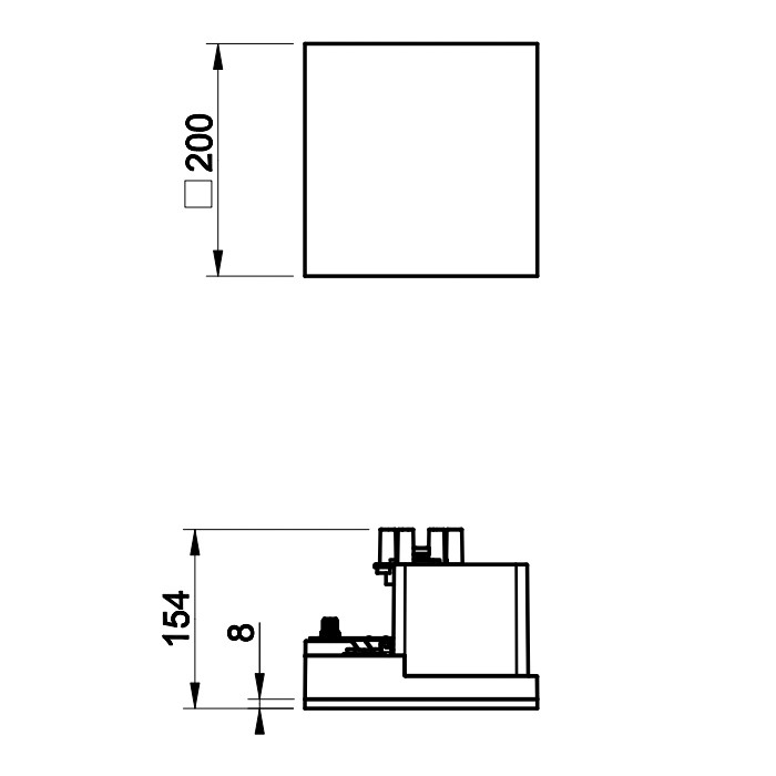 Gessi Верхний душ 200х200 мм, декоративная панель, установка Easy-Fix, Binario, 61109#238 цвет: mirror steel