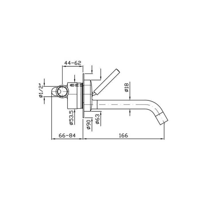 Zucchetti однорычажный смеситель для раковины на 1 отверстие, излив 165 мм, isystick, хром арт. zp1616 r99618