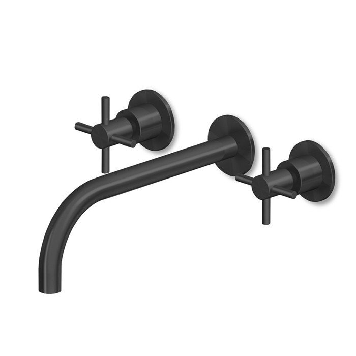 Zucchetti смеситель для раковины, встраиваемый, излив: 17.5см., helm, brushed total black pvd арт. zhm760.xp81