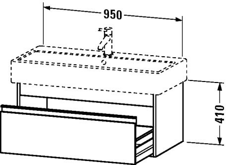 Duravit тумба подвесная под раковину с выдвижным ящиком, ketho, kt 6688 5353 цвет: каштан темный