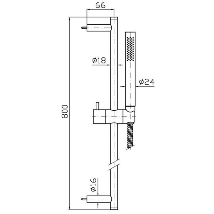 Zucchetti душевой гарнитур: штанга 80см, ручная лейка z94177, шланг гибкий 150см, хром арт. z95182