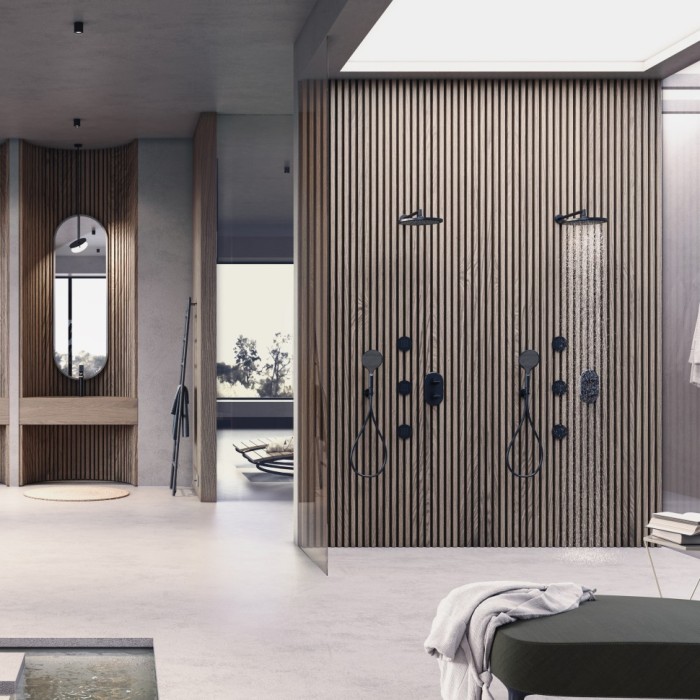 Bossini наружная часть для универсального термостата на два-пять выходов, apice, никель арт. z00500.094