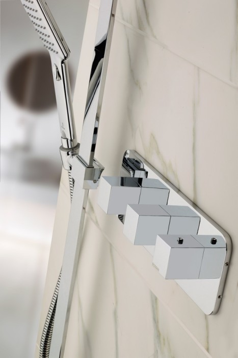 Bossini термостатический смеситель для душа с высокой пропускной способностью, cube, хром арт. z032204.030