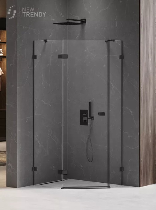 Душевое ограждение l 100x80x200, New trendy Avexa black, черный арт. EXK-3881