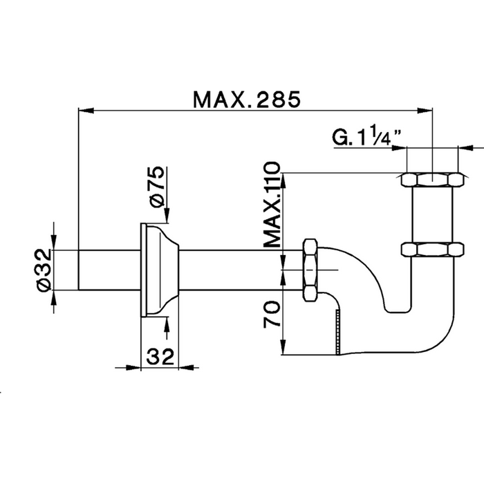 Cisal сифон для раковины 1"1/4 za00409021 complementi, цвет: хром