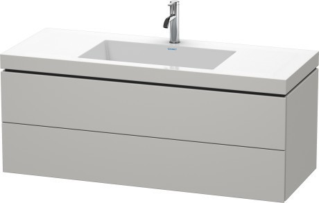 Duravit тумба подвесная с раковиной, l-cube, lc6929o0707 цвет: бетонно-серый матовый