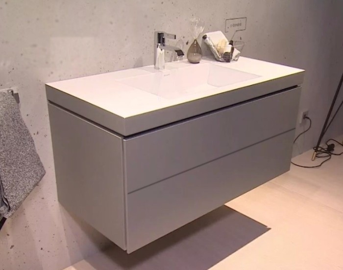 Duravit тумба подвесная с раковиной, l-cube, lc6929o0707 цвет: бетонно-серый матовый