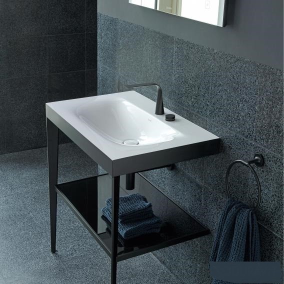 Duravit напольная консоль xviu/c-bonded 800 мм х 850 мм, с умывальником viu, xviu, xv4715eb140 цвет: матовое шампанское/чёрный глянцевый лак