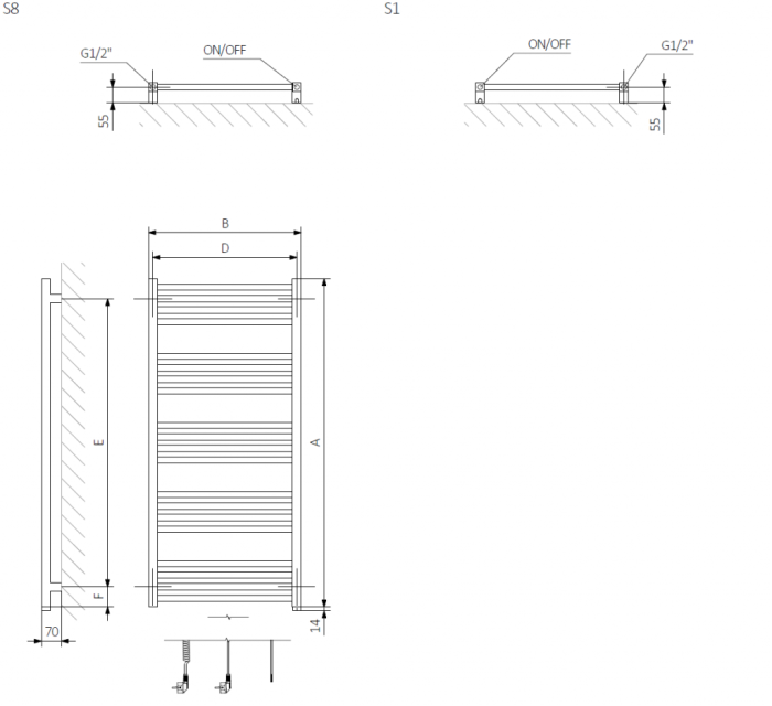 Terma эллектрический полотенцесушитель fiona one 1620-480