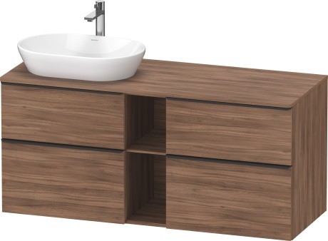 Duravit тумба подвесная под раковину слева 1400 мм х 550 мм, d-neo, de4970l7979 цвет: орех натуральный