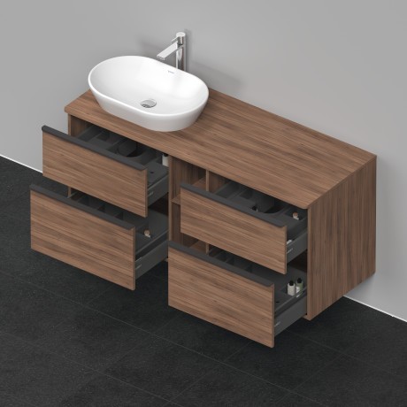 Duravit тумба подвесная под раковину слева 1400 мм х 550 мм, d-neo, de4970l7979 цвет: орех натуральный