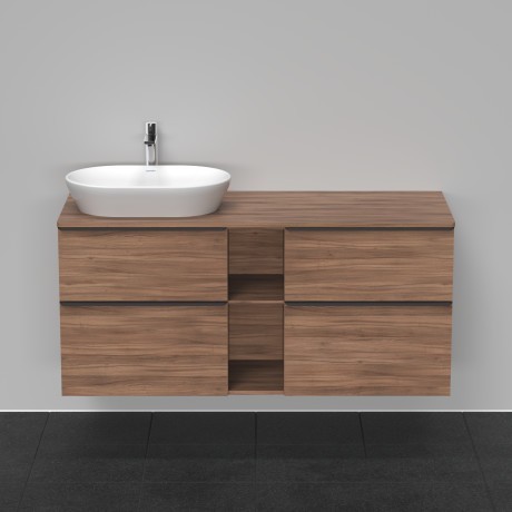 Duravit тумба подвесная под раковину слева 1400 мм х 550 мм, d-neo, de4970l7979 цвет: орех натуральный