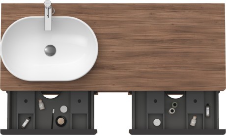 Duravit тумба подвесная под раковину слева 1400 мм х 550 мм, d-neo, de4970l7979 цвет: орех натуральный