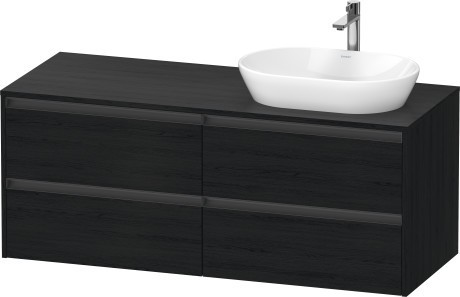 Duravit тумба подвесная под раковину справа 550 мм х 1400 мм х 568 мм, ketho.2, k24898r16160000 цвет: чёрный дуб