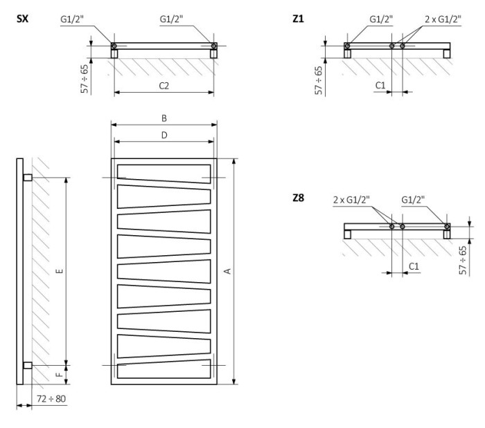 Terma эллектрический полотенцесушитель zigzag 835-500