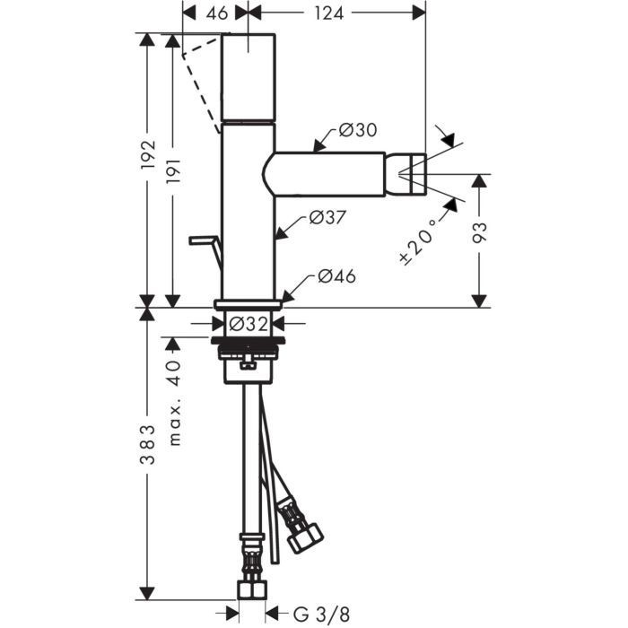 AXOR смеситель для биде, Uno, черный арт. 45200340