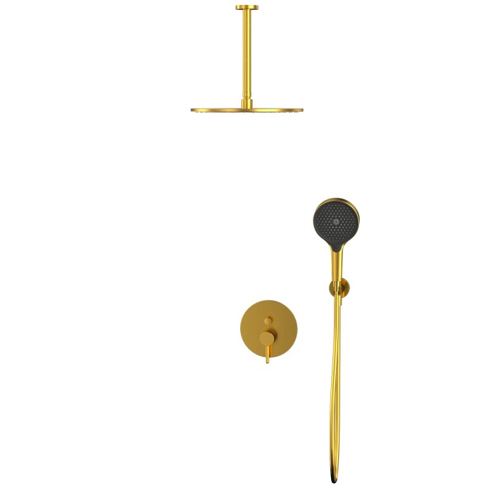 Душевая система скрытого монтажа, Whitecross Y brushed gold, брашированное золото арт. YSET12TOPGLB