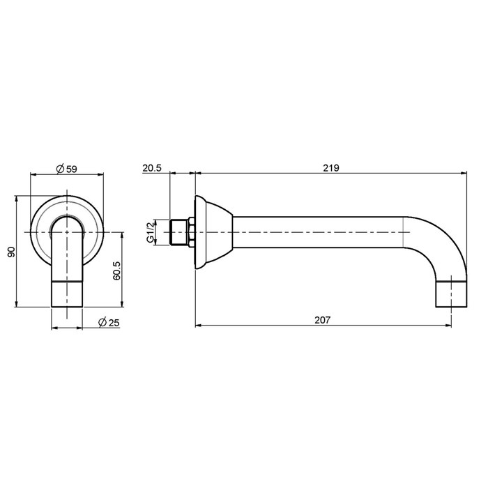 Fima Carlo Frattini излив 21см., хром арт. f2156cr
