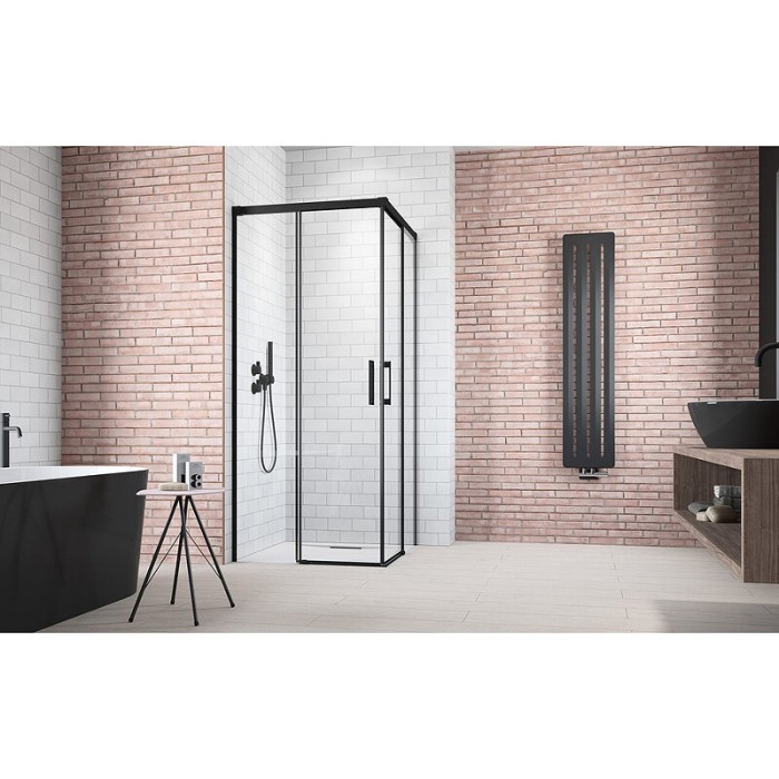 Radaway душевая дверь black kdd 120 l профиль черный стекло прозрачное, Idea - 387064-54-01L