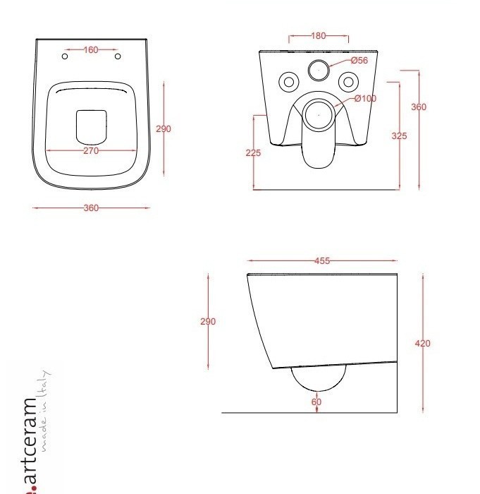 ArtCeram унитаз подвесной, asv005 01 00 a16 цвет: белый
