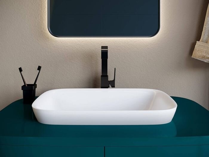 Salini раковина полувстраиваемая 59,8x39,8, marea, 1802202mrf цвет: матовый белый