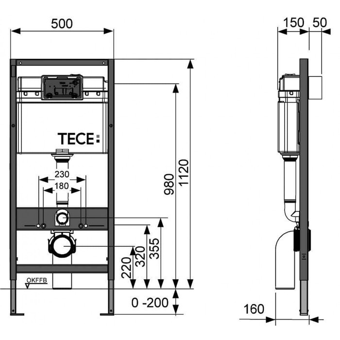 TECE комплект для установки унитаза-биде geberit aquaclean sela, с верхней панелью 430?555?16 мм, с механическим блоком управления стекло, цвет: белый, lux - 9650000 9650104