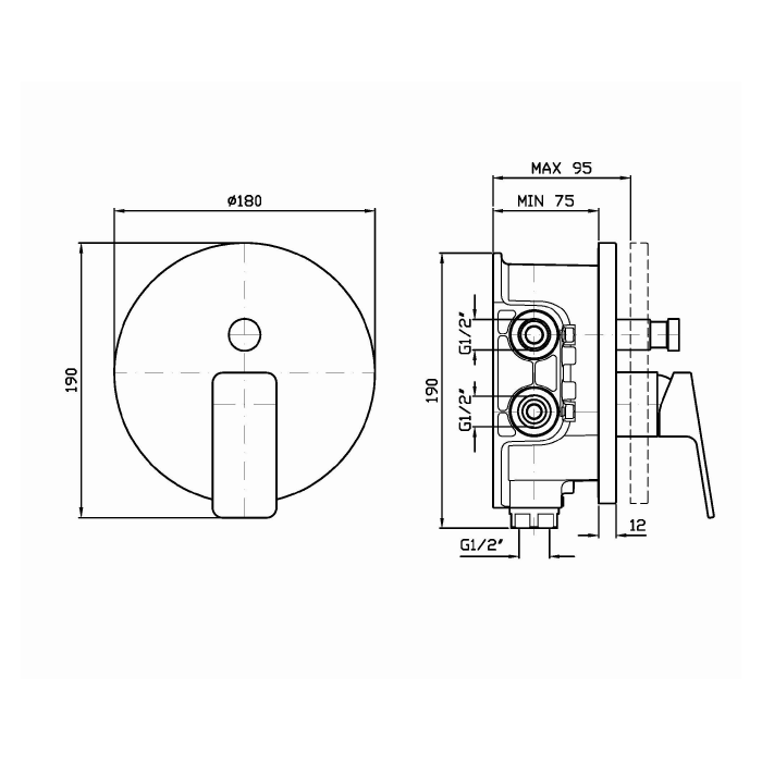 Zucchetti однорычажный встроенный смеситель для ванны, jingle, хром арт. zin096 r97800