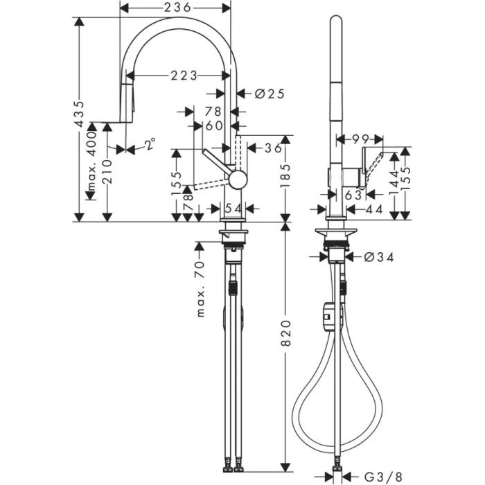 Hansgrohe смеситель для кухни, Talis M54, черный арт. 72800670
