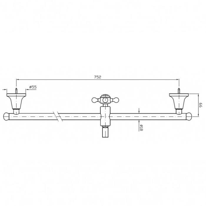 Zucchetti душевая штанга, с регулируемым кронштейном, 80см, agora, хром арт. z93107