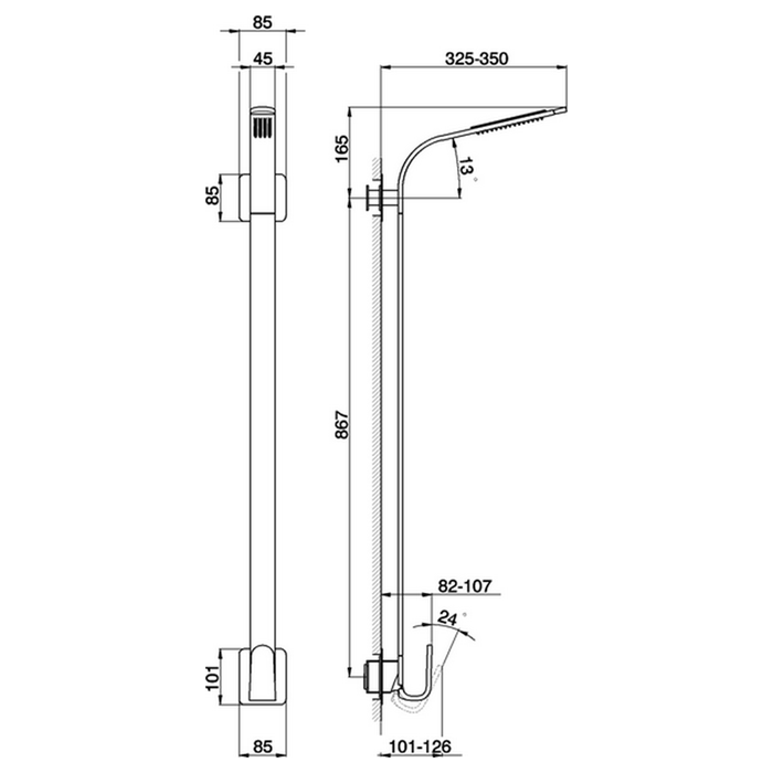 Cisal душевая система ka00400021 kawa цвет: хром