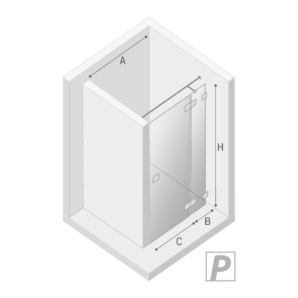 Дверь в нишу eventa r 90x200, New trendy Eventa chrome, хром арт. EXK-4453