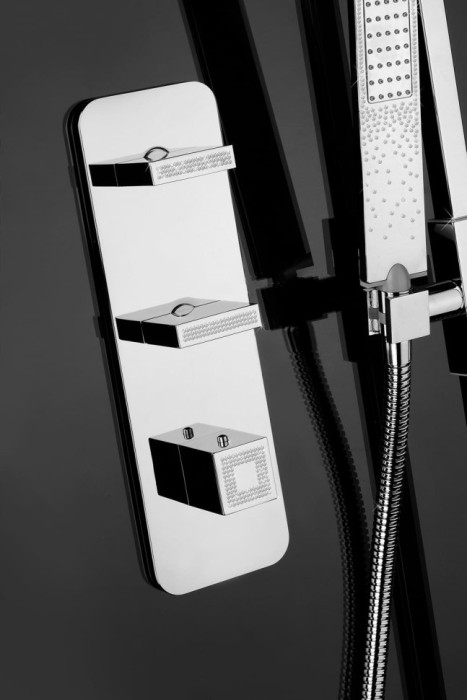 Bossini термостатический смеситель для душа с высокой пропускной способностью, rectangular, хром арт. z033204.030