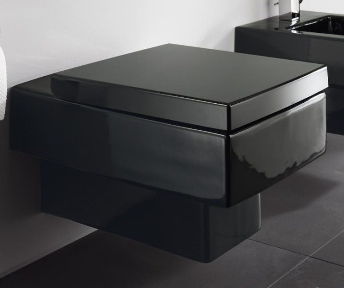 Duravit подвесной унитаз 55 см, vero, 2217090864 цвет: черный глянцевый