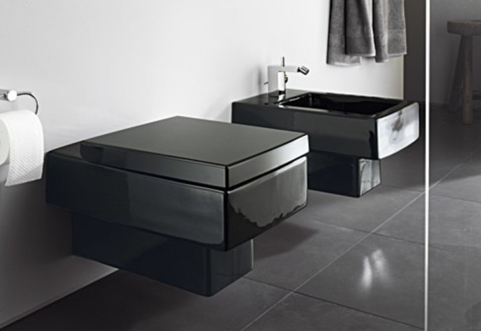 Duravit подвесной унитаз 55 см, vero, 2217090864 цвет: черный глянцевый