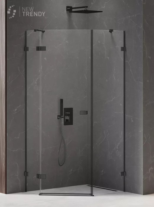 Душевое ограждение l 100x80x200, New trendy Avexa black, черный арт. EXK-3882